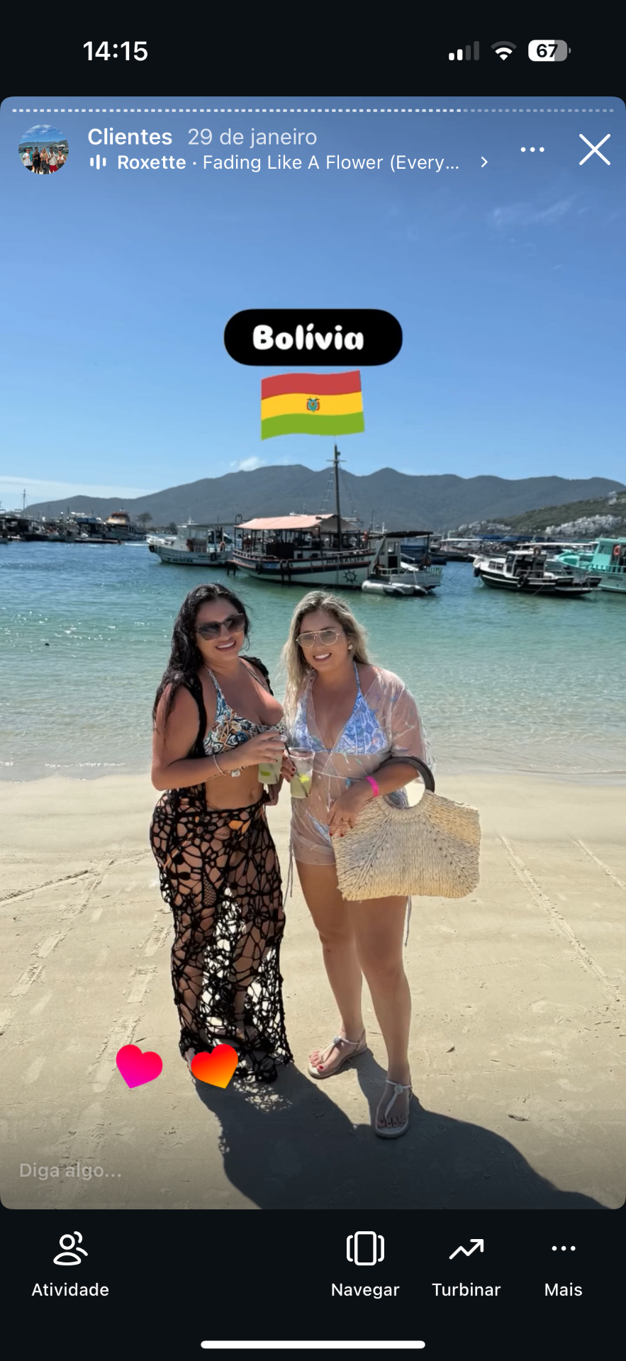 Amigas da Bolívia curtindo o Caribe Brasileiro