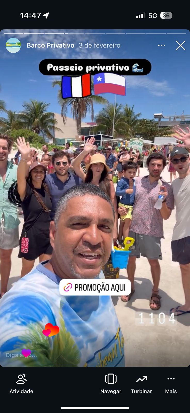 Grupo internacional no passeio