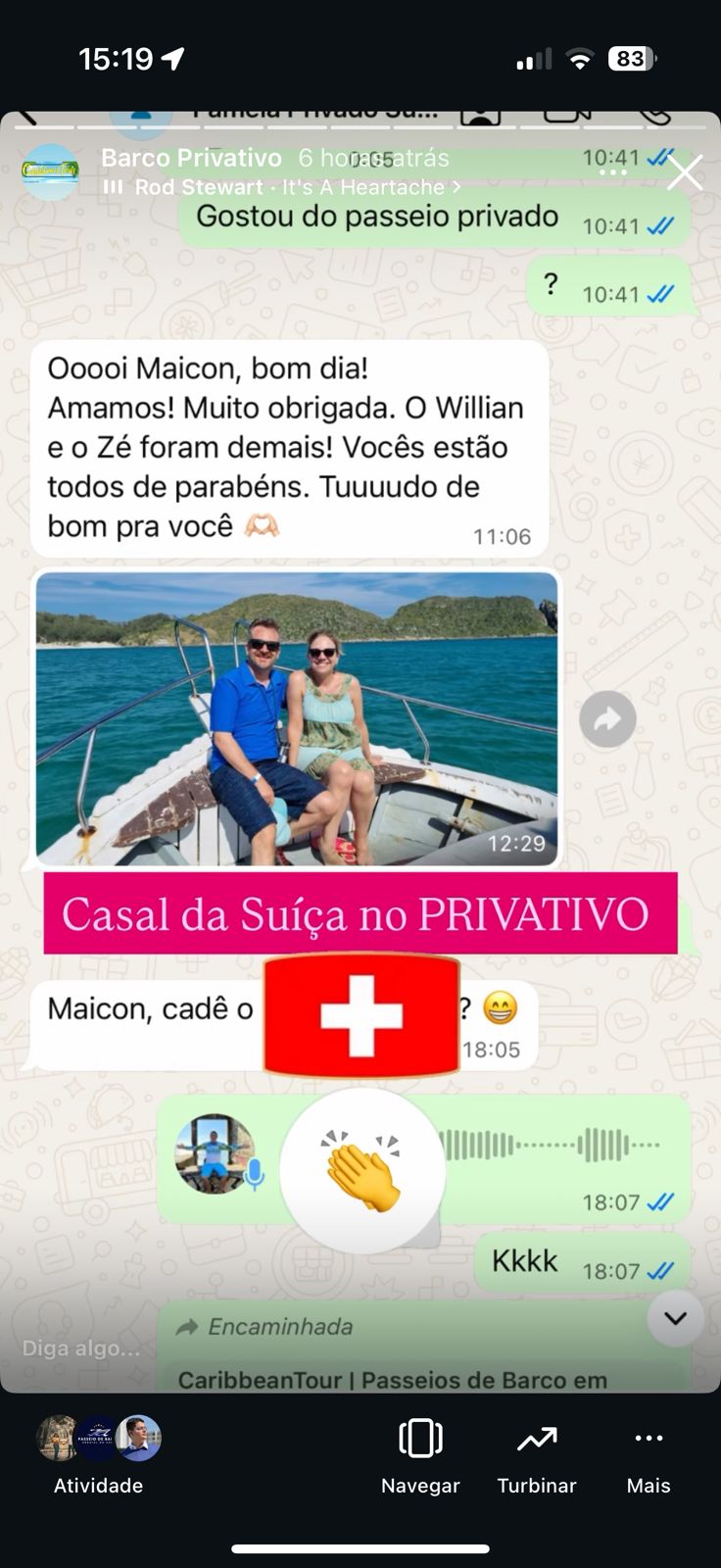 Casal suíço — passeio PRIVATIVO