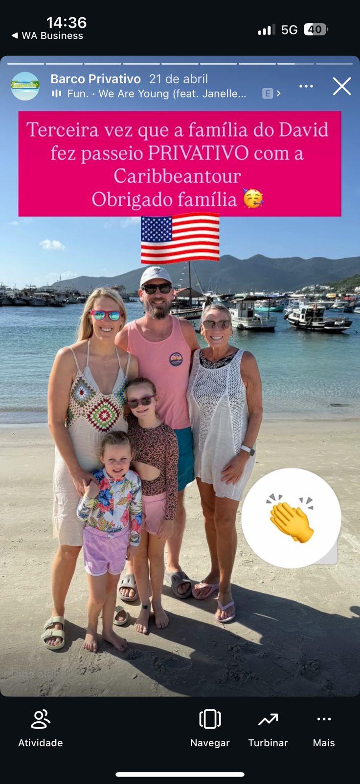 Família americana — 3ª vez no passeio privativo